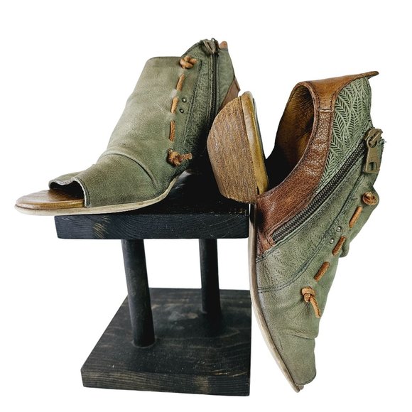 Miz Mooz New York City Celia Leather Heeled Sandals Sz 5.5 / 6 - Picture 2 of 10